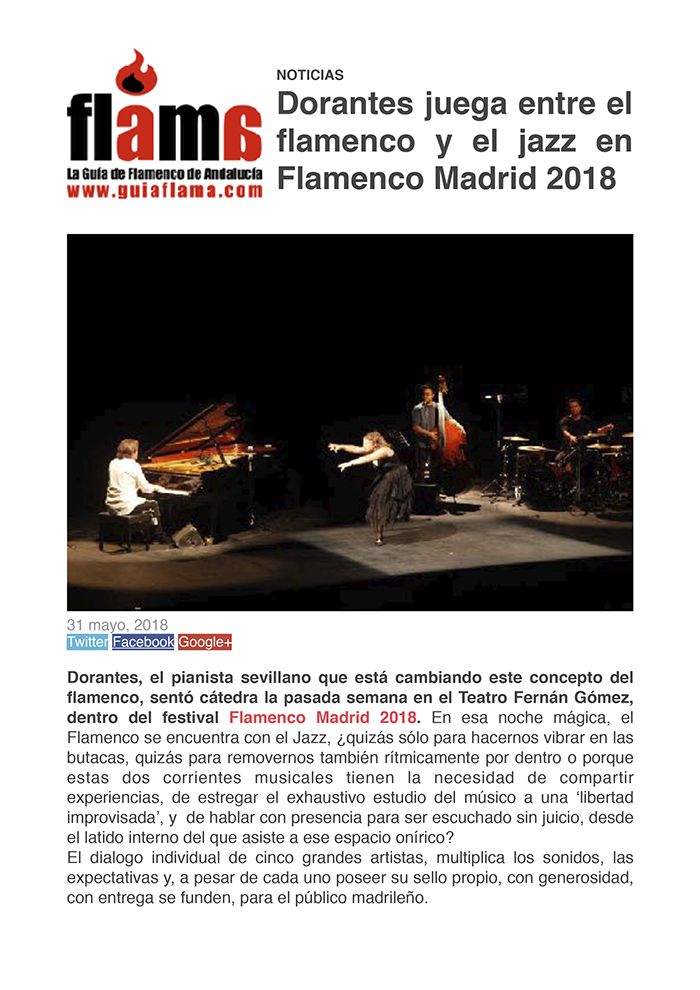 Dorantes juega entre el flamenco y el jazz en el festival flamenco madrid